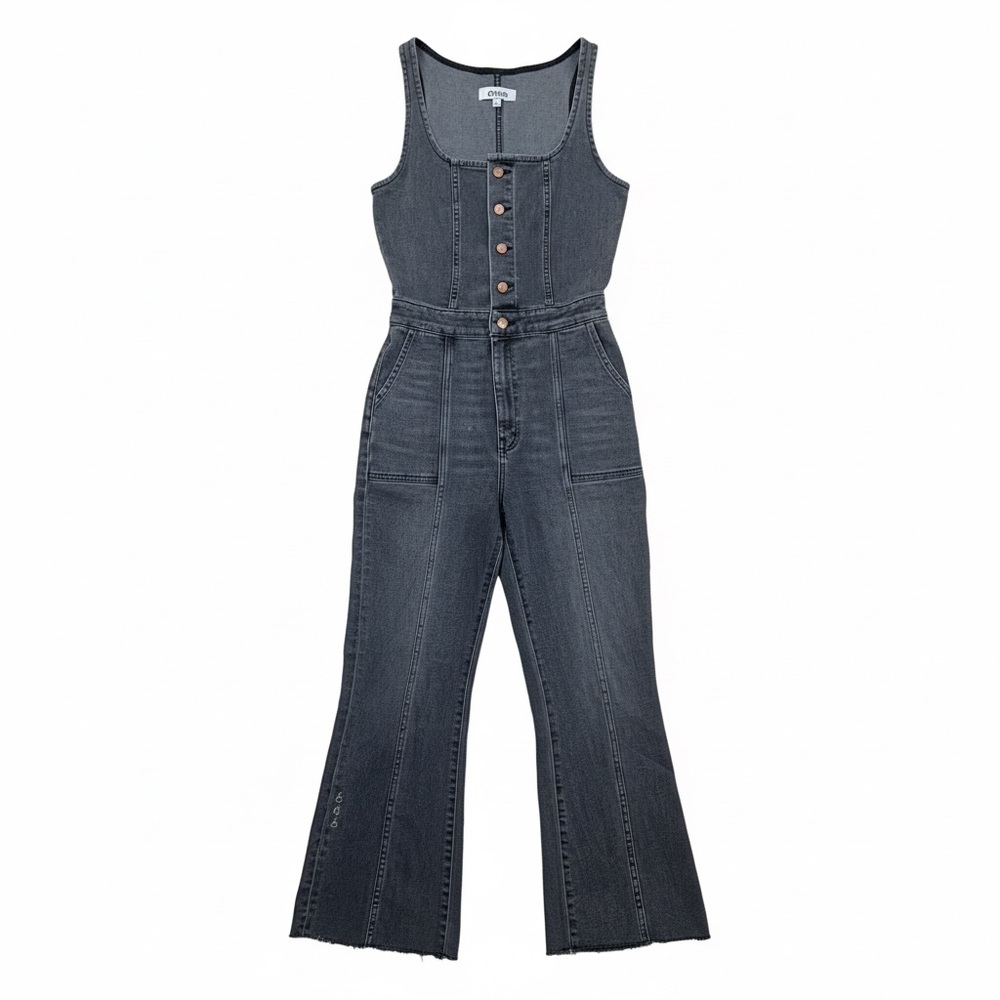Ética Grey Denim Button Front Jumpsuit Size Small